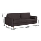 Sofá 3 Lugares 200cm Paco  Marrom