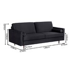 Sofá 3 Lugares 200cm Paco  Preto