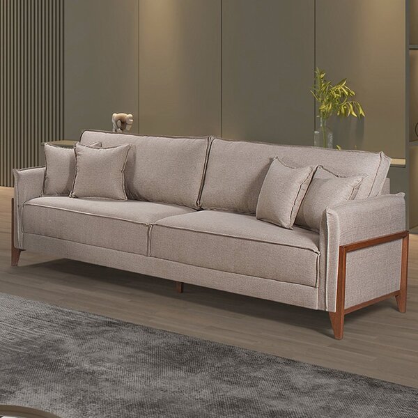 Sofá 3 Lugares 200cm Panamá Com 4 Almofadas Para Sala De Esta