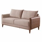 Sofá 3 Lugares 200cm Pés Em Madeira Atalaia Yescasa Marrom