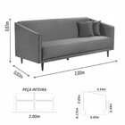 Sofá 3 Lugares 200cm Pés Em Madeira Volga Yescasa Veludo Pari