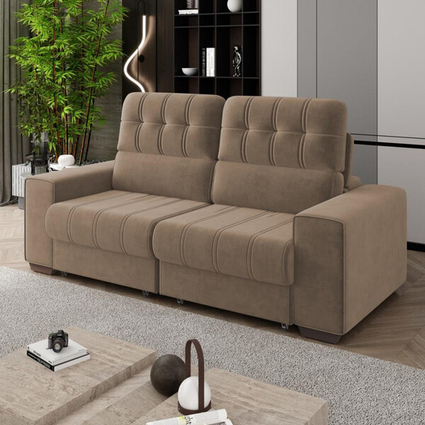 Sofá 3 Lugares 200cm Retrátil E Reclinável Windsor Somopar