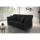 Sofá 3 Lugares 200cm Suede Arras  Preto