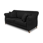Sofá 3 Lugares 200cm Suede Arras  Preto