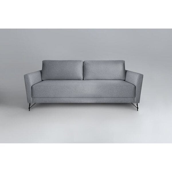 Sofa 3 Lugares 200cm Veludo Pes Aco Nikos  Cinza/aço