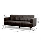 Sofá 3 Lugares 203cm Em Corino Uvaia Cabecasa Madeiraoriginal