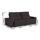 Sofá 3 Lugares 210cm Aramis  Marrom