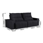 Sofá 3 Lugares 210cm Aramis  Preto