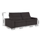 Sofá 3 Lugares 210cm Azzaro  Marrom