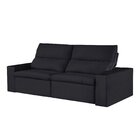 Sofá 3 Lugares 210cm Azzaro  Preto