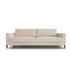 Sofá 3 Lugares 210cm Break Estilo Moderno Linho Pés Em Madeir