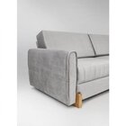 Sofa 3 Lugares 210cm Em Linho Pes Natural Madero  Cinza/natur