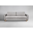 Sofa 3 Lugares 210cm Em Linho Pes Natural Madero  Cinza/natur
