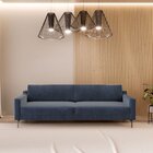 Sofá 3 Lugares 210cm Fun Living Contemporâneo Azul Jeans