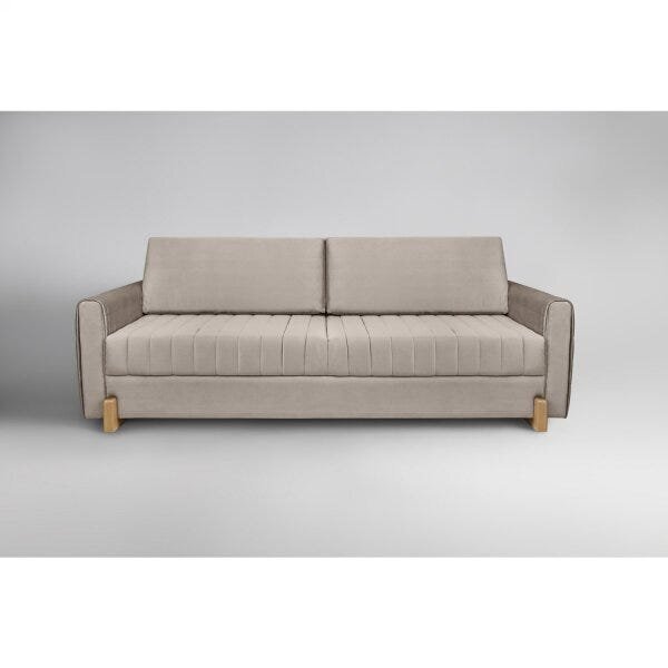 Sofá 3 Lugares 210cm Linho Madero Sofáni Bege/natural