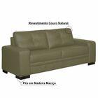 Sofá 3 Lugares 210cm Milano Couro Cinza G58 - Gran Belo