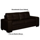 Sofá 3 Lugares 210cm Milano Couro Marrom Brilho - Gran Belo