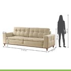 Sofá 3 Lugares 210cm Molas Ensacadas Com Base Madeira Maciça