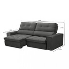 Sofá 3 Lugares 210cm Reclinável Retrátil Veludo Prisma Fergui