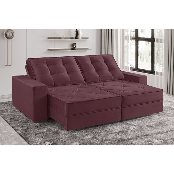 Sofá 3 Lugares 210cm Retrátil Reclinável Orion Bordô