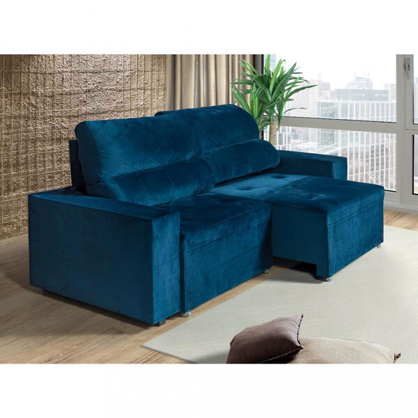 Sofá 3 Lugares 210cm Retrátil Veludo Áustria New Berflex Esto