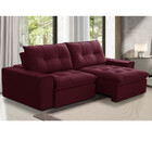 Sofá 3 Lugares 210cm Veludo Retrátil E Reclinável Marrocos Fe