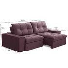 Sofá 3 Lugares 210cm Veludo Retrátil E Reclinável Marrocos Fe