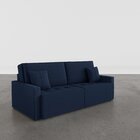 Sofá 3 Lugares 212 X 100 X 90 Cm Veludo Tomie Yescasa Azul Ma