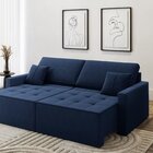 Sofá 3 Lugares 212 X 100 X 90 Cm Veludo Tomie Yescasa Azul Ma