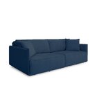 Sofá 3 Lugares 212cm Home Home Contemporâneo Azul Jeans