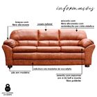 Sofá 3 Lugares 212cm Laura Couro Marrom Envelhecido G03 - Gra