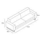 Sofá 3 Lugares 215cm Flit Estilo Moderno Courissimo Pés Em Al