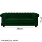 Sofa 3 Lugares 220 Cm Ponteio Veludo Moll