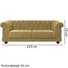 Sofa 3 Lugares 220 Cm Ponteio Veludo Moll