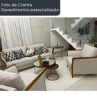 Sofá 3 Lugares 220cm Akita Linho Rústico Bege - Sallar Home