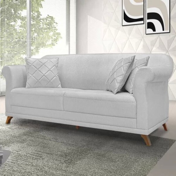 Sofá 3 Lugares 220cm Linho Arras  Grigio