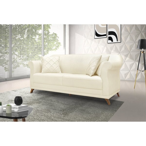 Sofá 3 Lugares 220cm Linho Arras  Pérola