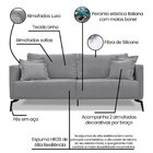 Sofá 3 Lugares 220cm Linho Lion  Cinza