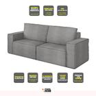 Sofá 3 Lugares 220cm Suede Cool Home Manuflex