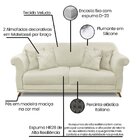 Sofá 3 Lugares 220cm Veludo Arras  Bege