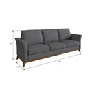 Sofá 3 Lugares 220cm Vinkel Grafite