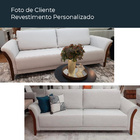 Sofá 3 Lugares 222cm Perry Linho Cinza - Sallar Home