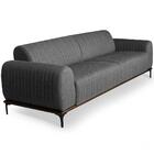 Sofá 3 Lugares 230 Cm Molino Base De Madeira Pés Preto Cinza