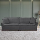 Sofá 3 Lugares 230cm Com Almofadas Base Madeira Maciça Joanna