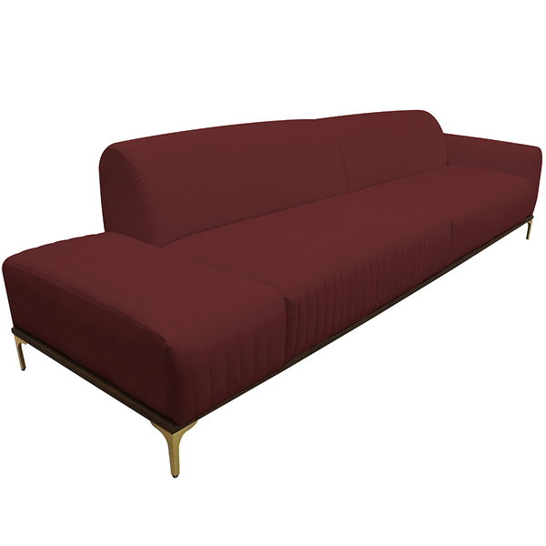 Sofá 3 Lugares 230cm Molino Terminal Direito Suede Vermelho -