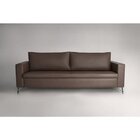 Sofa 3 Lugares 230cm Pes Em Aco Carbono Veludo Adrian  Marrom