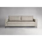 Sofa 3 Lugares 230cm Pes Em Aco Linho Adrian  Bege/imbuia