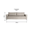 Sofa 3 Lugares 230cm Pes Em Aco Linho Adrian  Bege/imbuia
