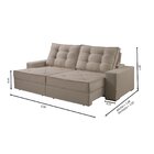 Sofá 3 Lugares 230cm Retrátil Reclinável Orion Bege