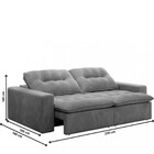 Sofá 3 Lugares 230cm Retrátil Reclinável Suede Veneza Flash